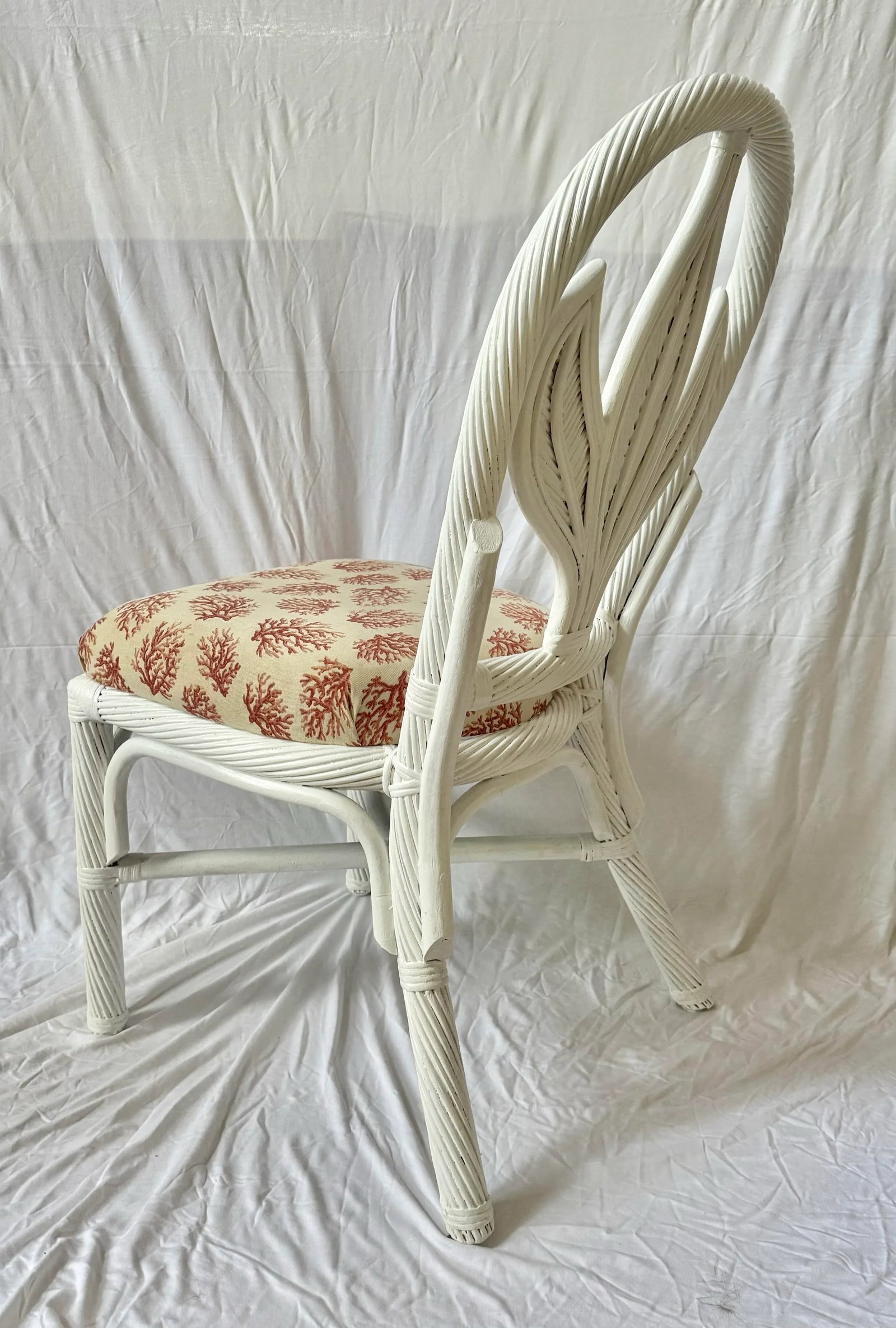 Vintage Newly Painted Palm Beach Regency Braided Rattan Dining Chairs - Set of 6 - 7