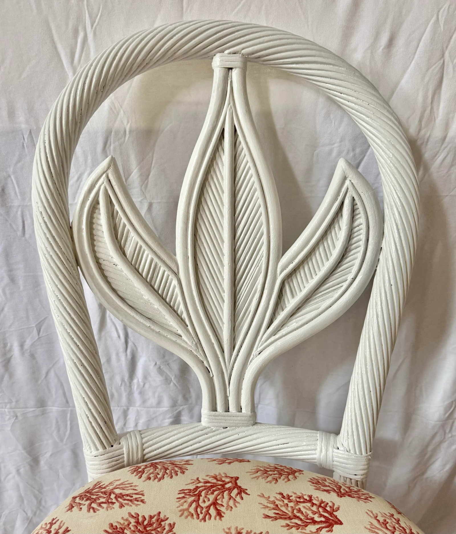 Vintage Newly Painted Palm Beach Regency Braided Rattan Dining Chairs - Set of 6 - 8
