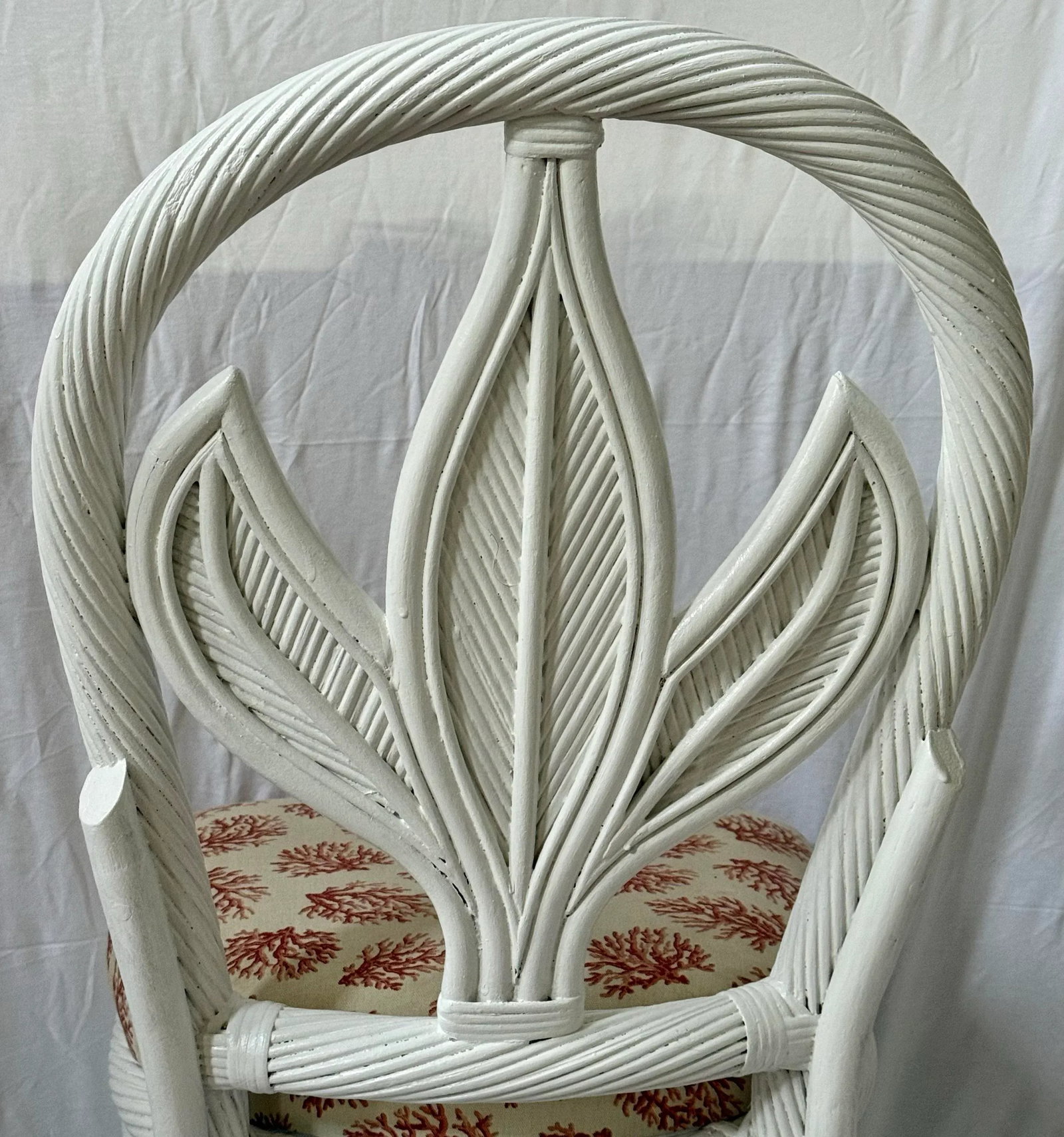 Vintage Newly Painted Palm Beach Regency Braided Rattan Dining Chairs - Set of 6 - 9
