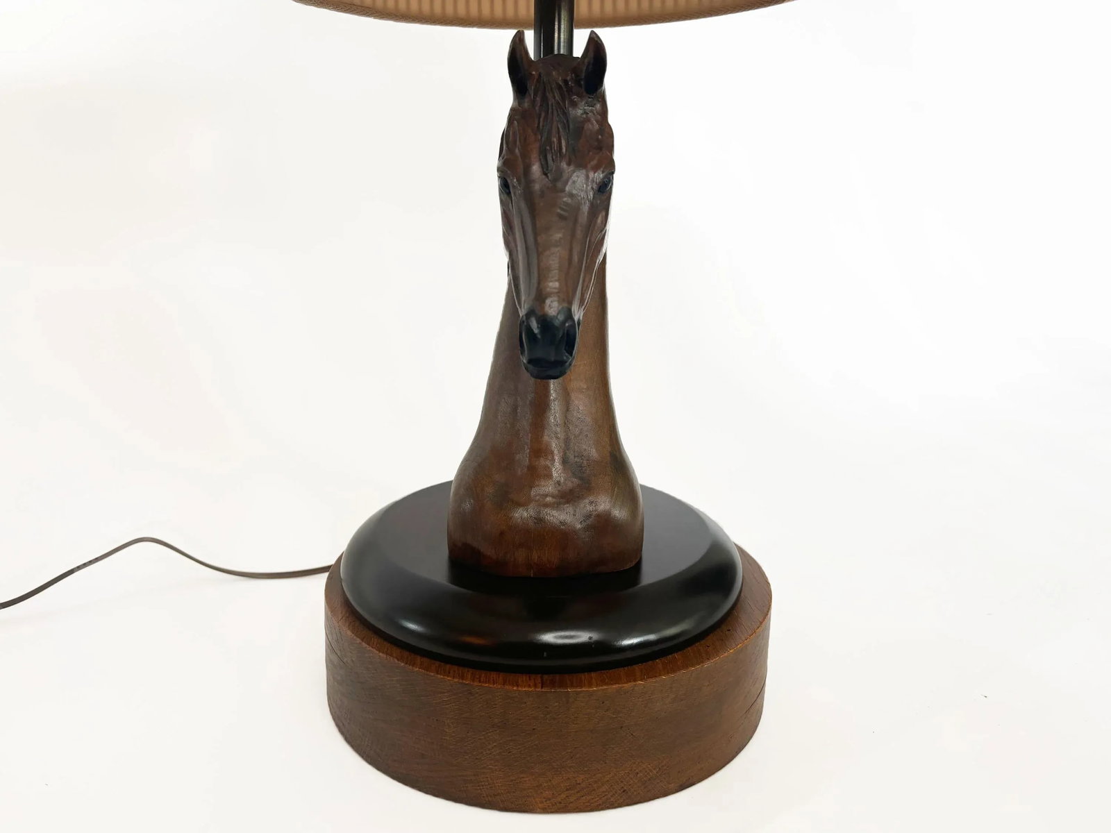1950s Vintage A. Brandt Ranch Oak Equestrian Carved Horse Table Lamp - 8