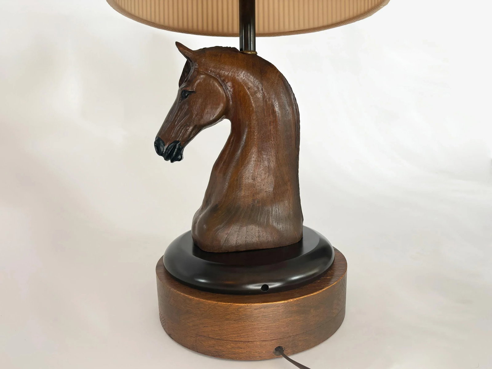 1950s Vintage A. Brandt Ranch Oak Equestrian Carved Horse Table Lamp - 9