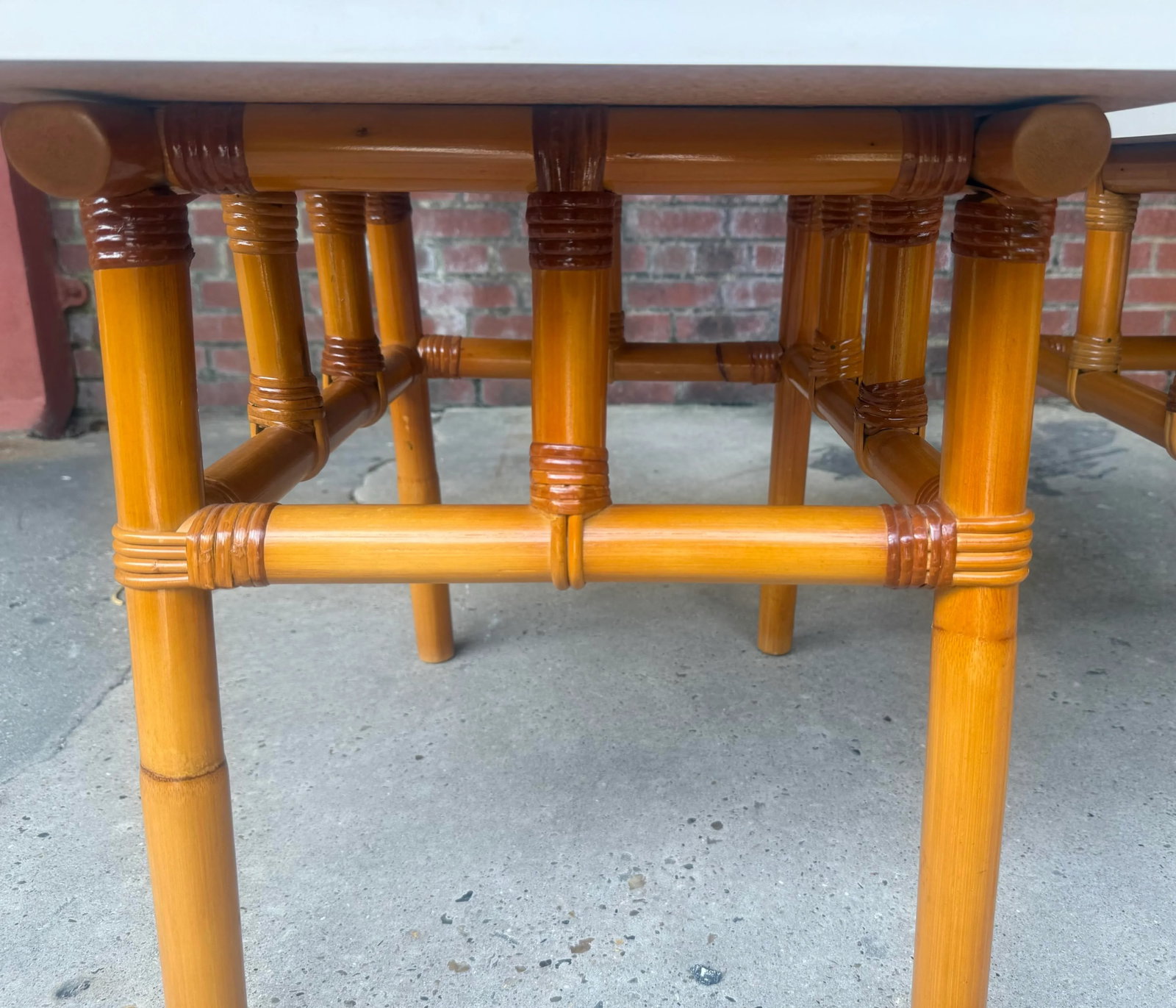 Mid - Century John Wisner for Ficks Reed Style Rattan Side Tables - A Pair - 5