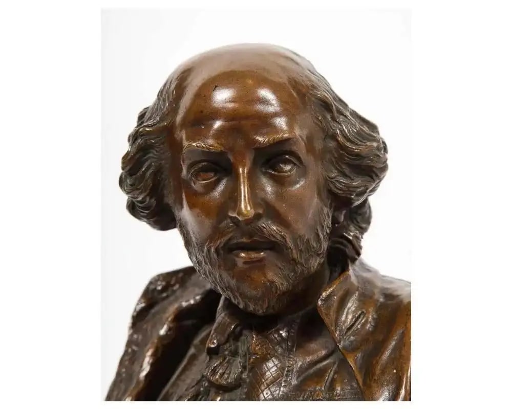 German Bronze Bust of William Shakespeare by Aktien-Gesellschaft Gladenbeck 1890 - 10