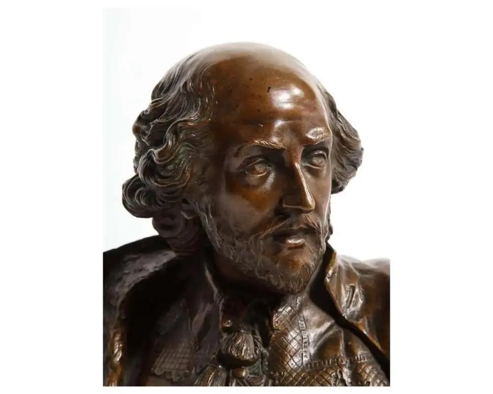 German Bronze Bust of William Shakespeare by Aktien-Gesellschaft Gladenbeck 1890 - 11