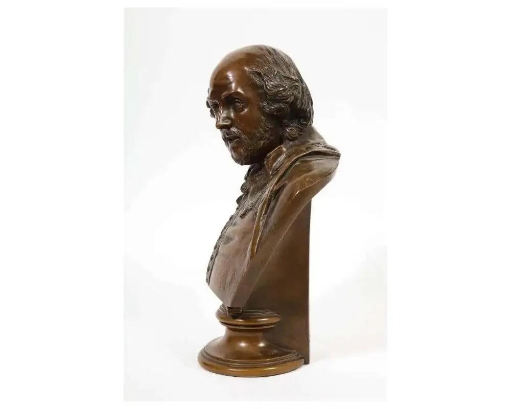 German Bronze Bust of William Shakespeare by Aktien-Gesellschaft Gladenbeck 1890 - 6