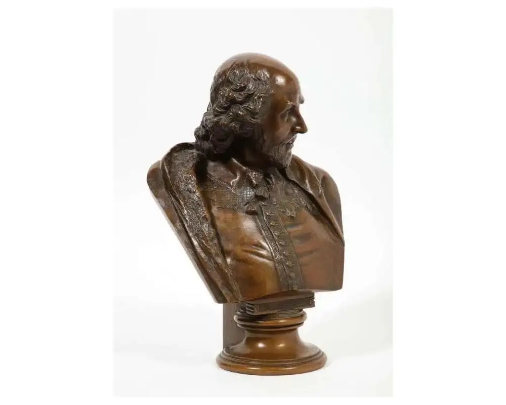 German Bronze Bust of William Shakespeare by Aktien-Gesellschaft Gladenbeck 1890 - 7
