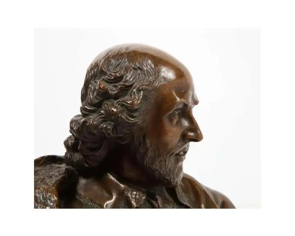 German Bronze Bust of William Shakespeare by Aktien-Gesellschaft Gladenbeck 1890 - 9