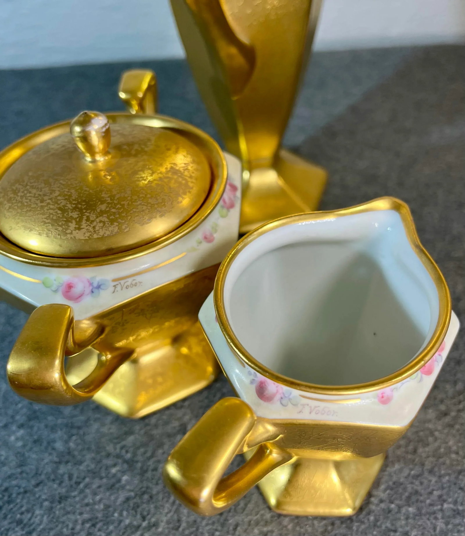 3pc-Antique B & C Limoges (France) Porcelain Coffee Service Set - 7