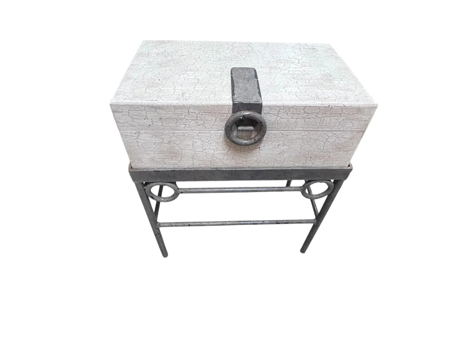 1990s Capozzi Kocacs Design Wooden Box on an Iron Stand - 3