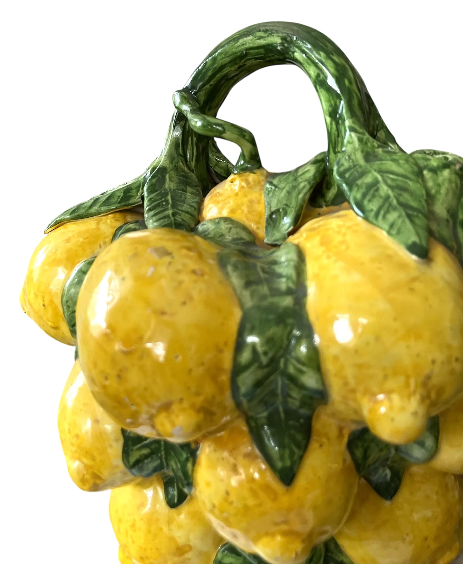 1960s Spanish Majolica Lemons Hand Painted "Botijo" Pitcher Earthenware Water Jug - 7
