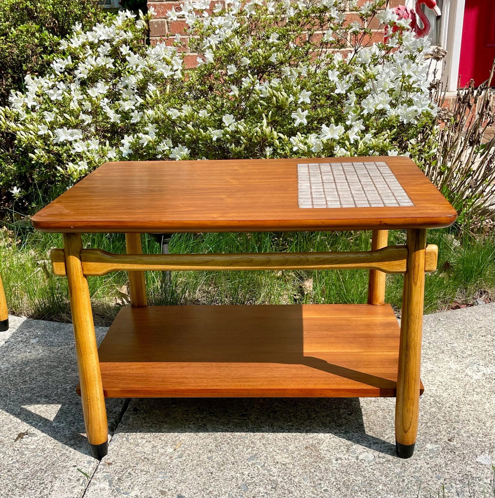Lane "Monte Carlo" Walnut & Tile Inlay End/Side Tables 1960s Pair Mid-Century Modern - 8