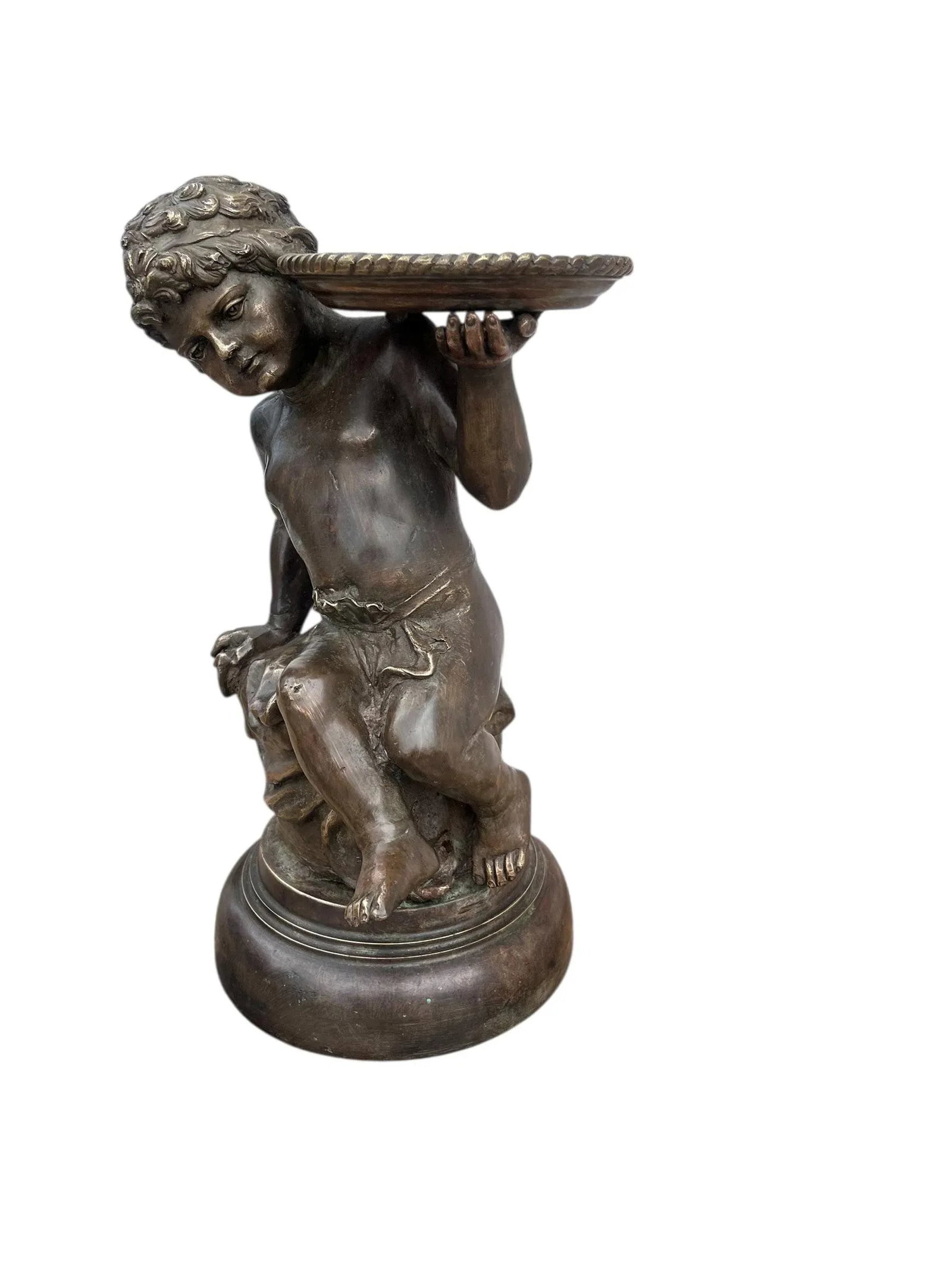 1980s Bronze Maitland Smith Cherub Sculpture - 4