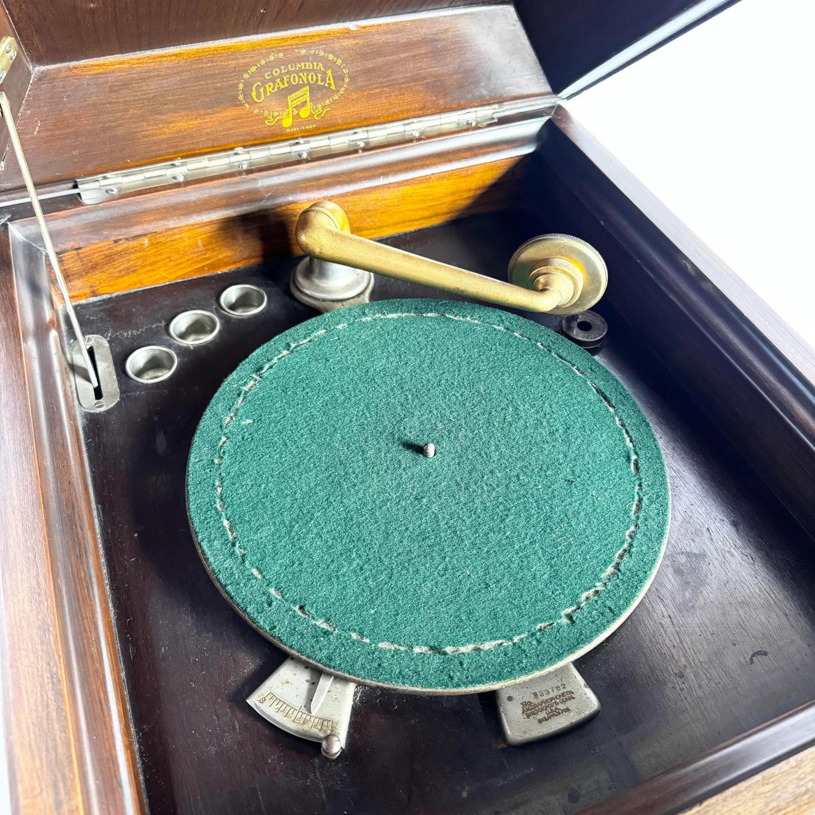 Antique Columbia Grafonola Phonograph Turn Table - 9