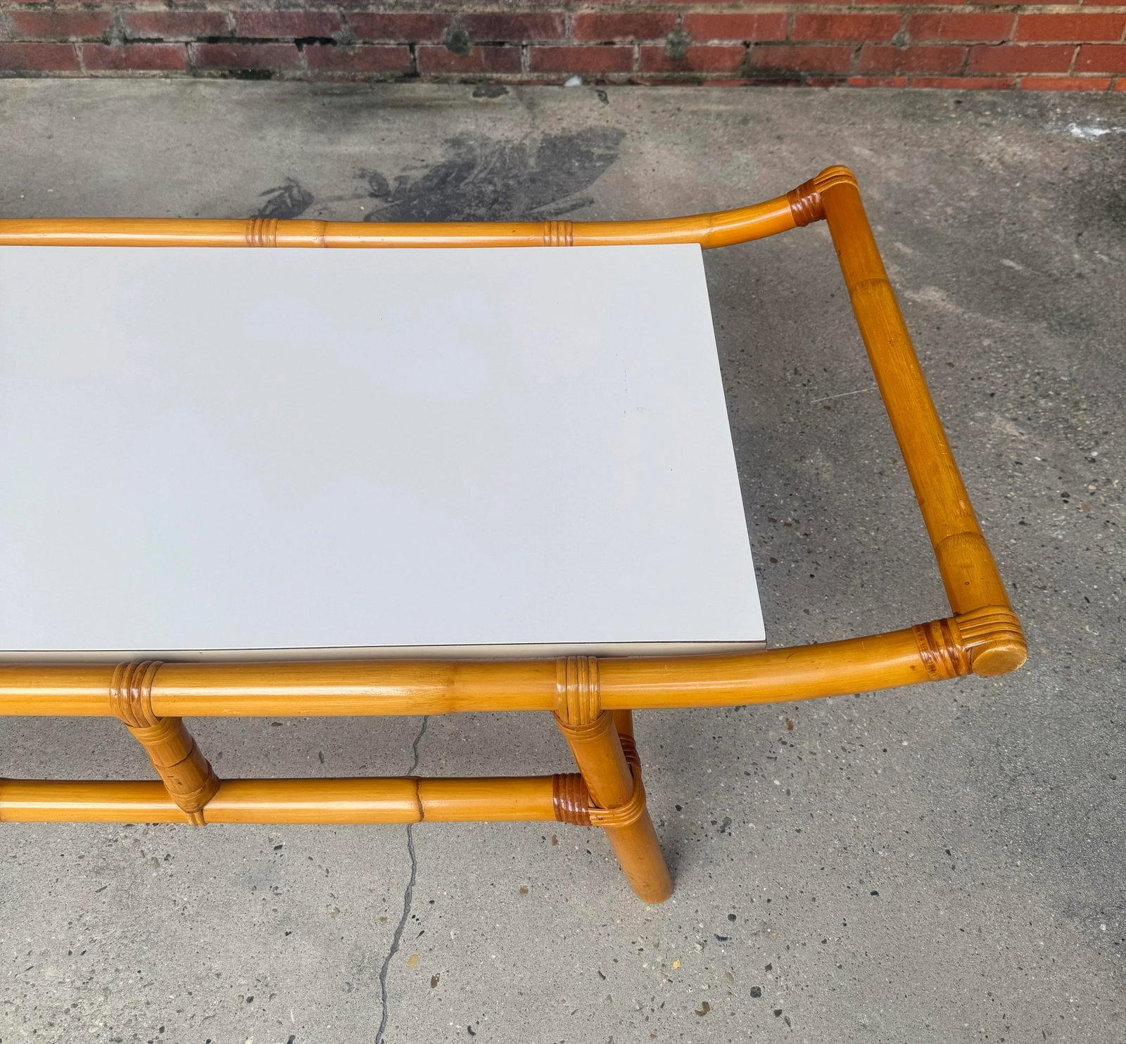 1960s Rattan and Bamboo Pagoda Low Coffee Table by Turtle and Crane - John Wisner for Ficks Reed Sty - 10