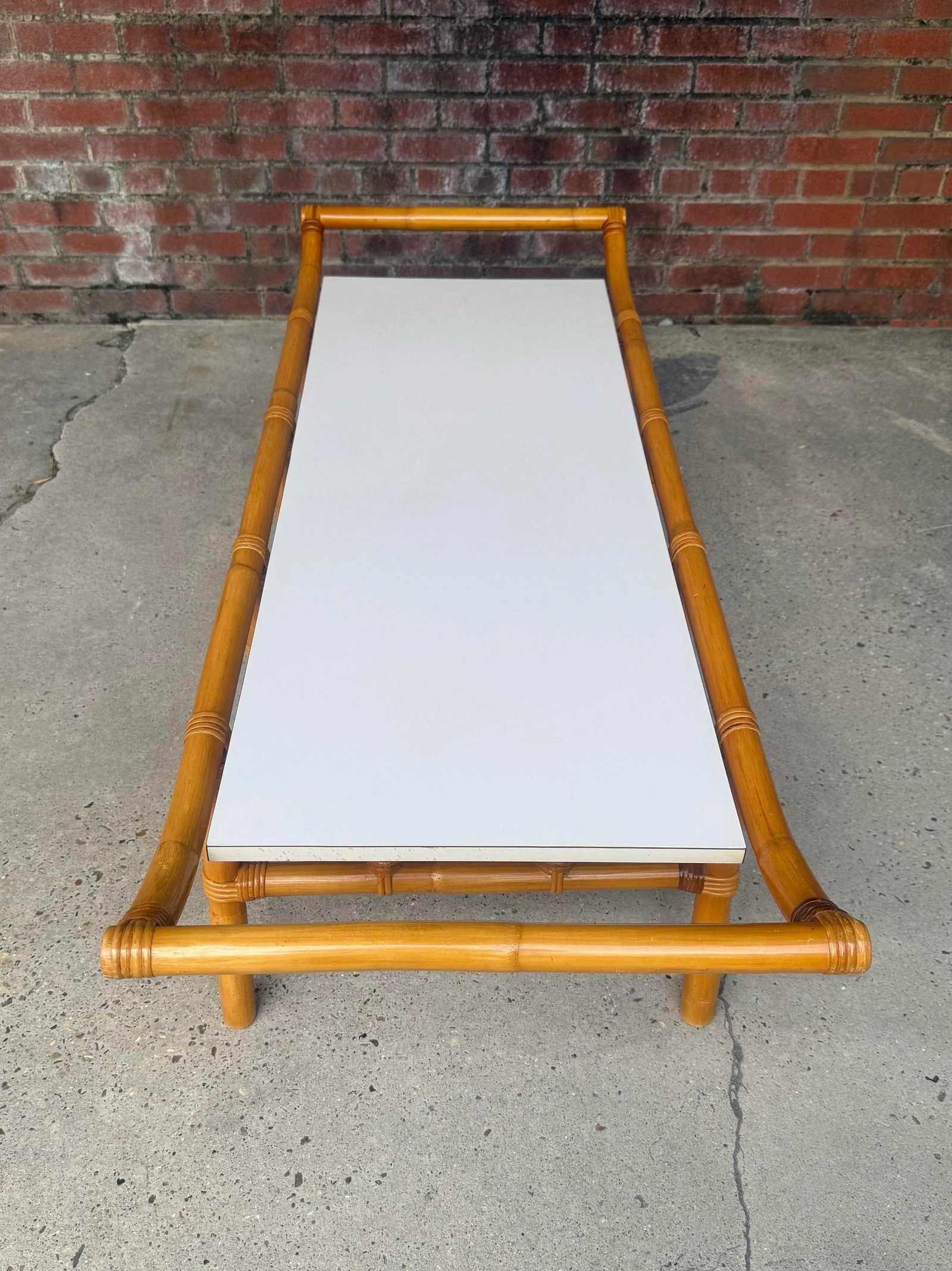 1960s Rattan and Bamboo Pagoda Low Coffee Table by Turtle and Crane - John Wisner for Ficks Reed Sty - 4
