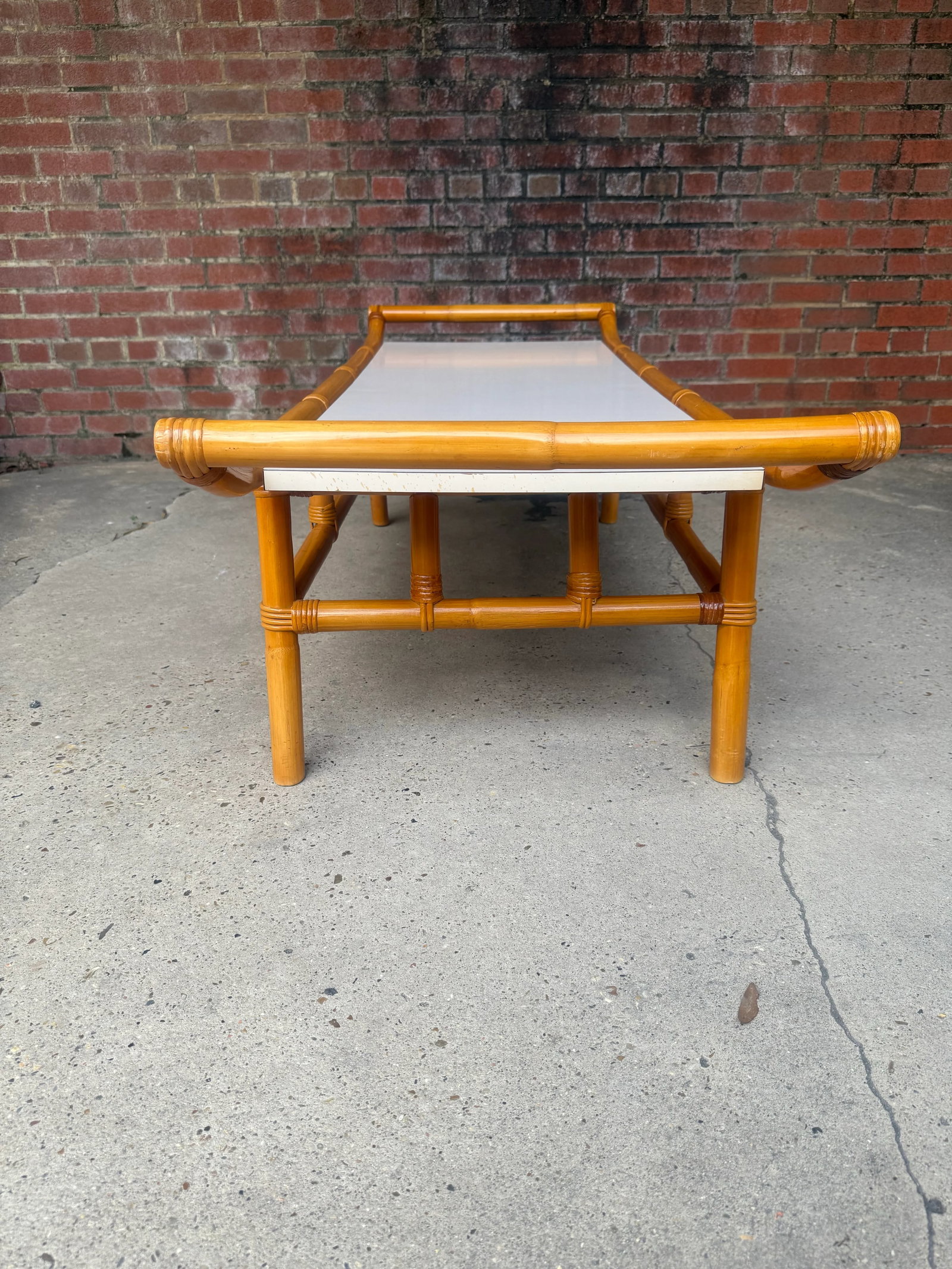 1960s Rattan and Bamboo Pagoda Low Coffee Table by Turtle and Crane - John Wisner for Ficks Reed Sty - 6