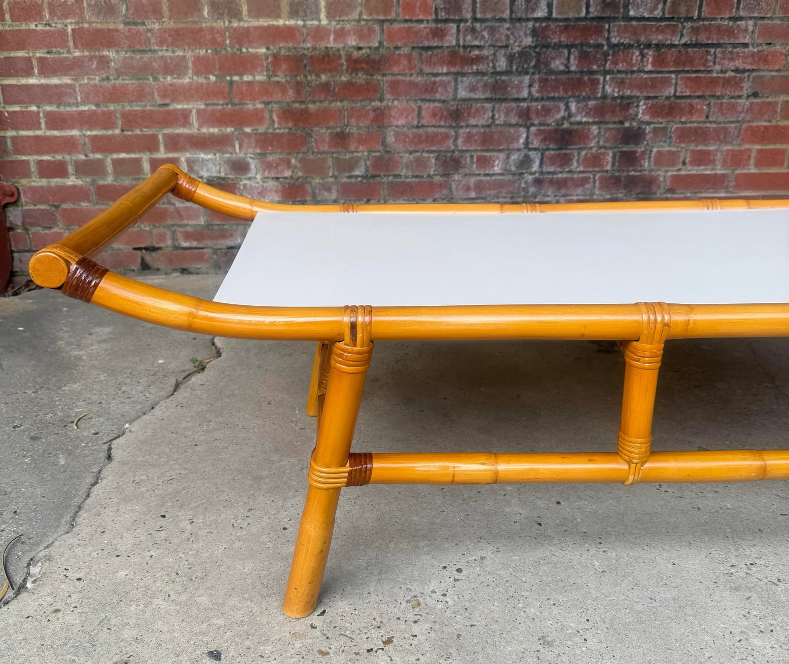 1960s Rattan and Bamboo Pagoda Low Coffee Table by Turtle and Crane - John Wisner for Ficks Reed Sty - 7