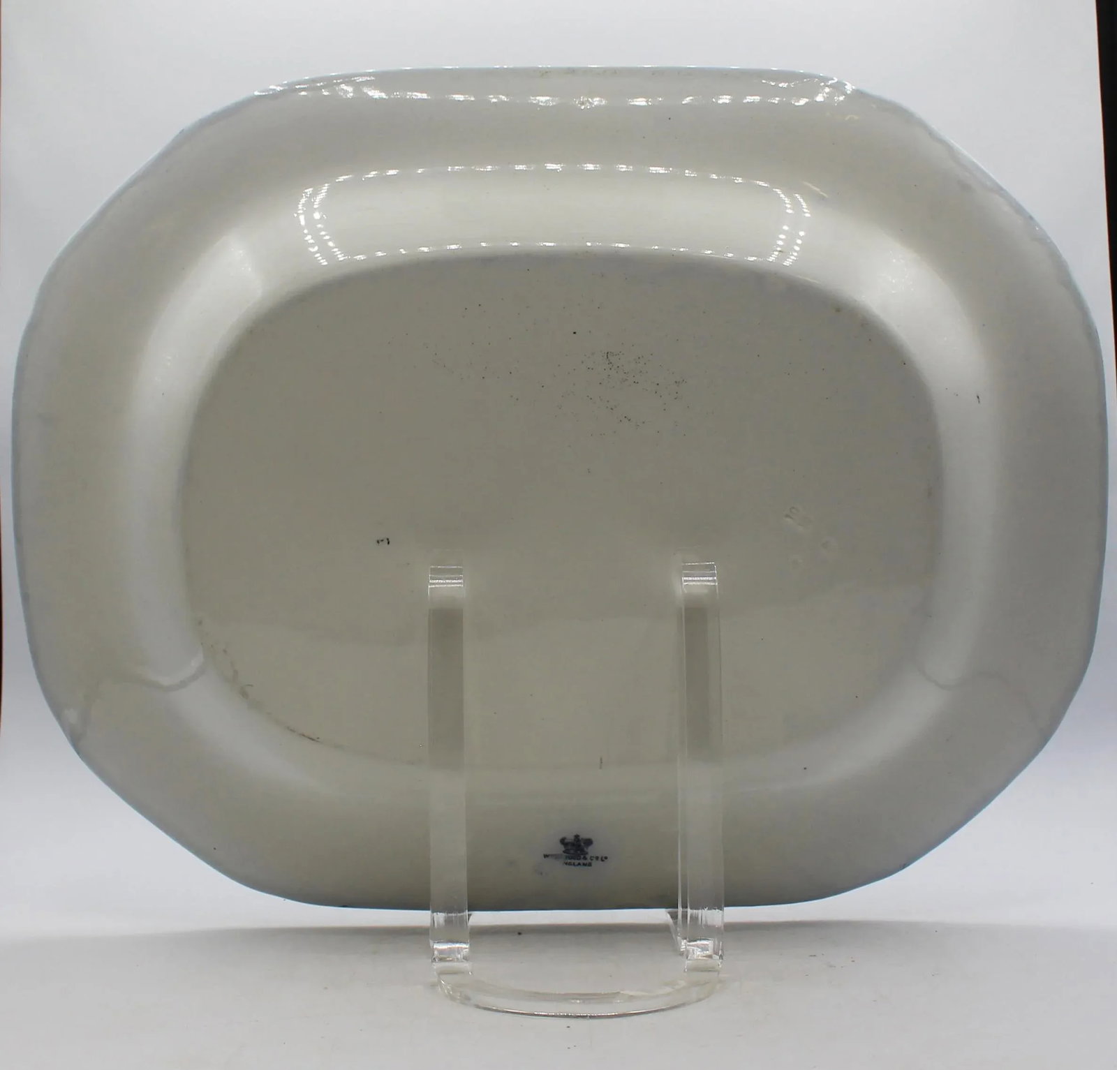1891-1911 English Wedgwood Cows Flow Blue Pattern Platter - 2