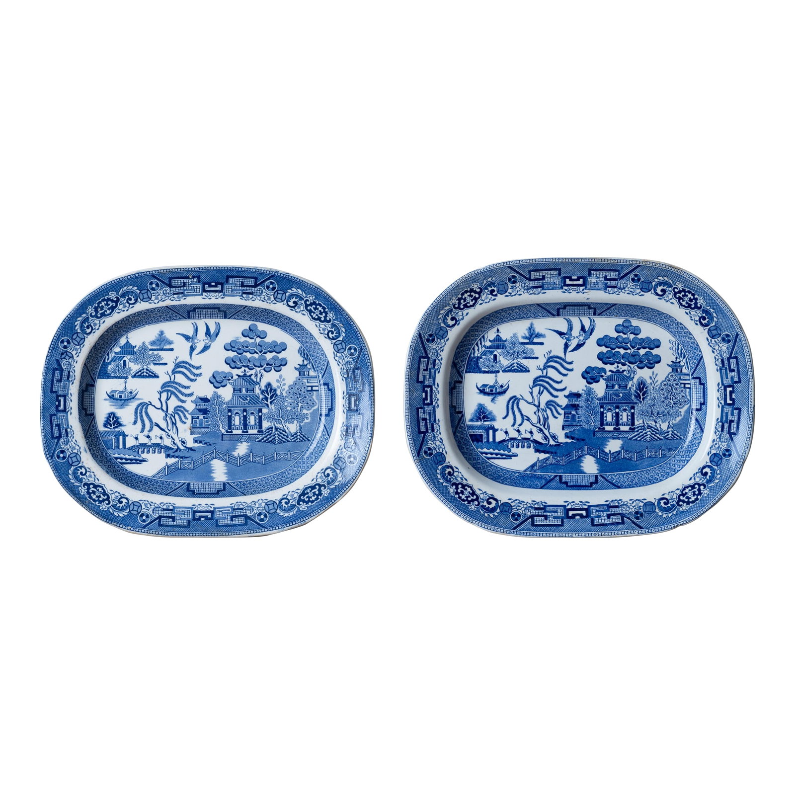 A Pair of English Blue Willow Platters (1 of 7)
