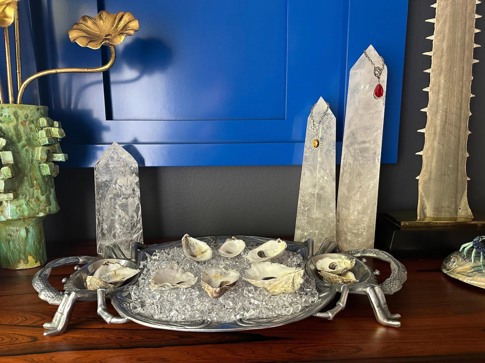 Arthur Court Aluminum Crab Seafood Serving Platter - 7