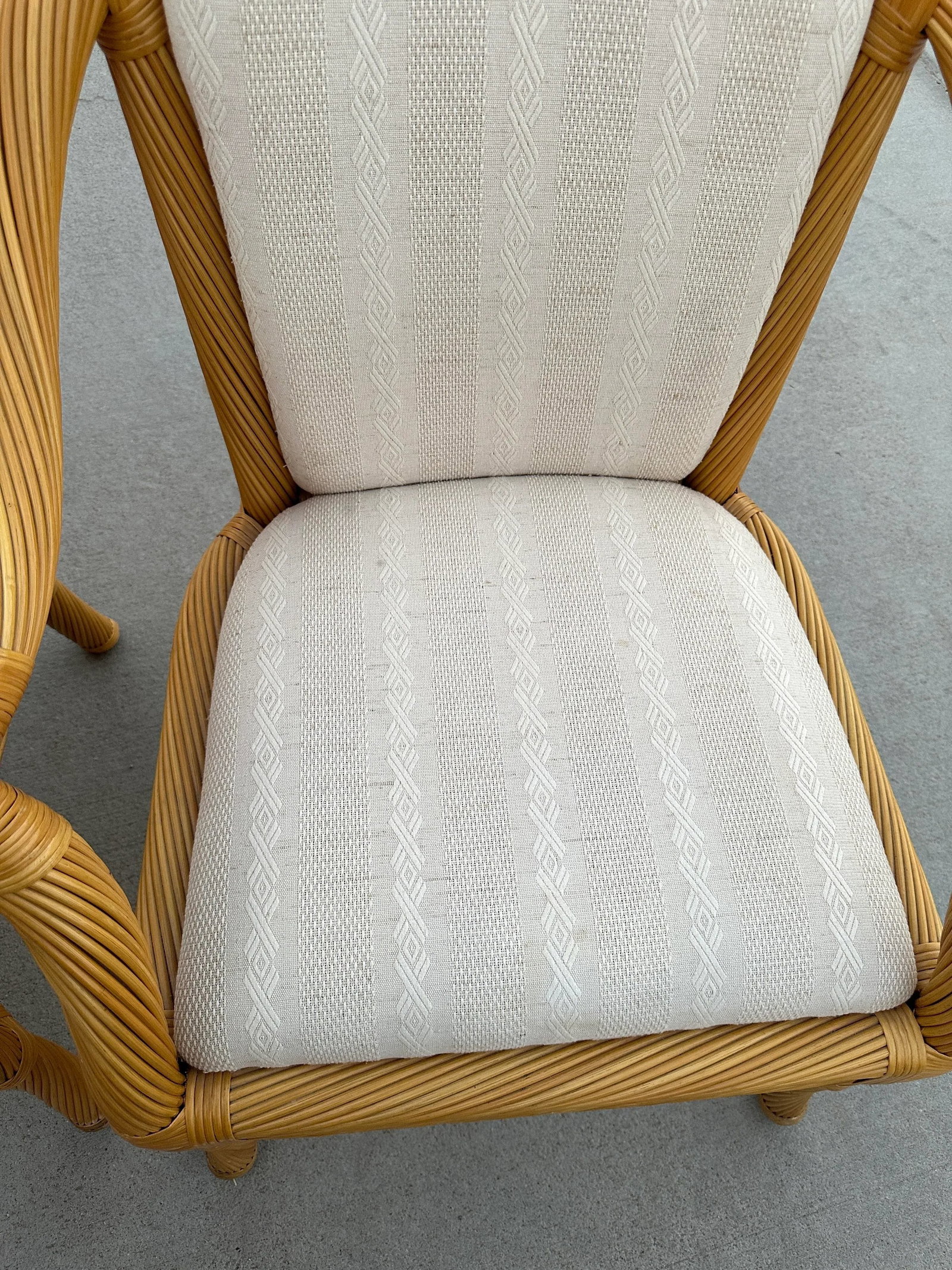 Coastal Rattan Upholstered Arm Chairs-a Pair - 4