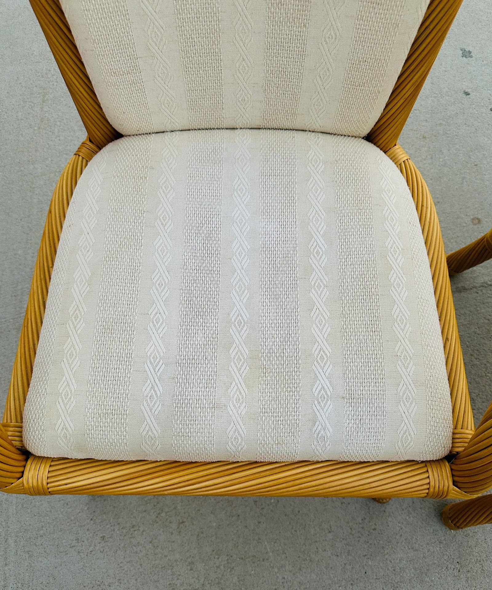 Coastal Rattan Upholstered Arm Chairs-a Pair - 5