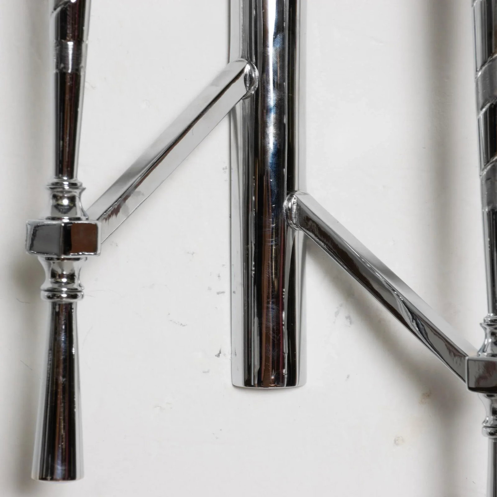 1950s Spiral Chrome Three Wall Sconces Guglielmo Ulrich Milan Italy - 7