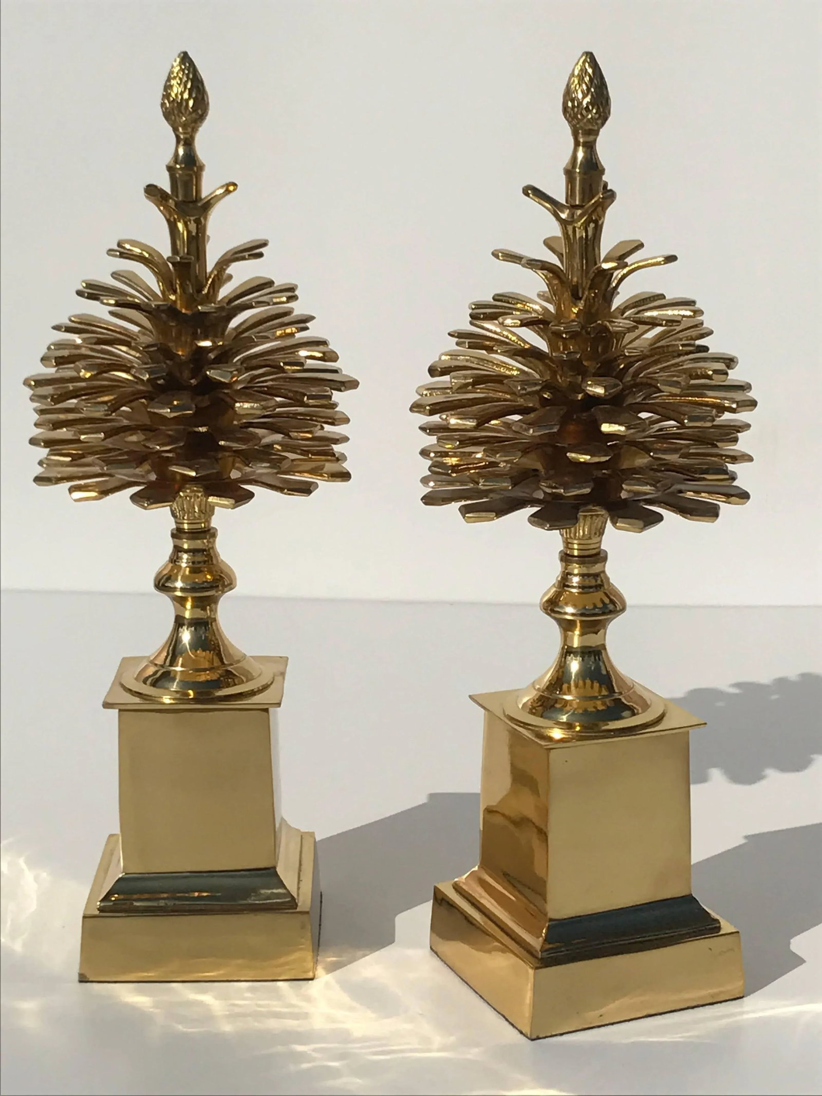 Brass "Pommes de Pin" Pinecones Style of Maison Charles - a Pair - 2