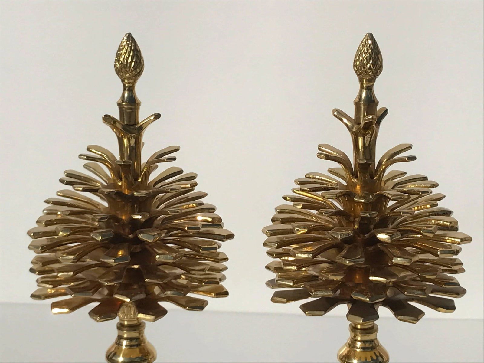 Brass "Pommes de Pin" Pinecones Style of Maison Charles - a Pair - 3