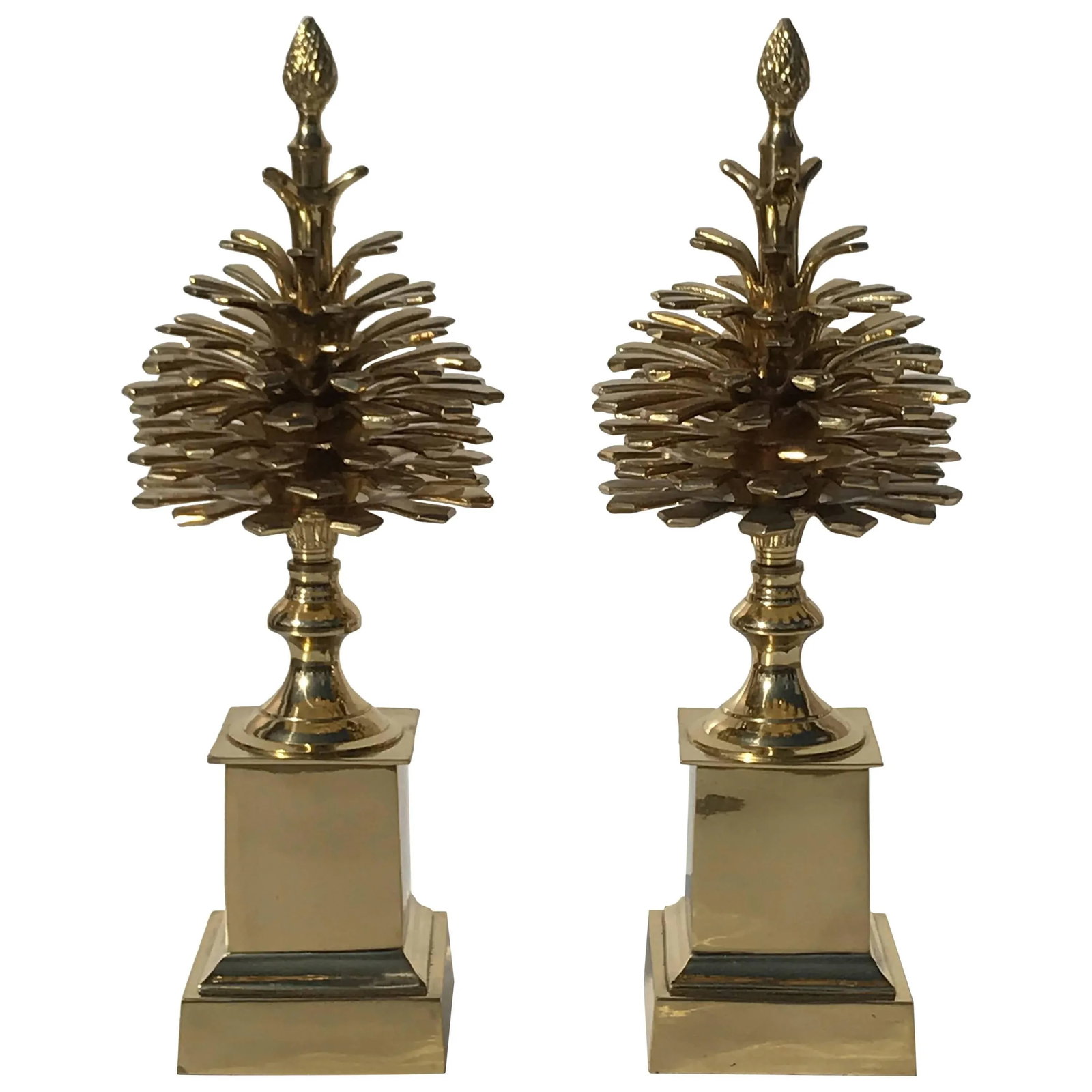Brass "Pommes de Pin" Pinecones Style of Maison Charles - a Pair - 6