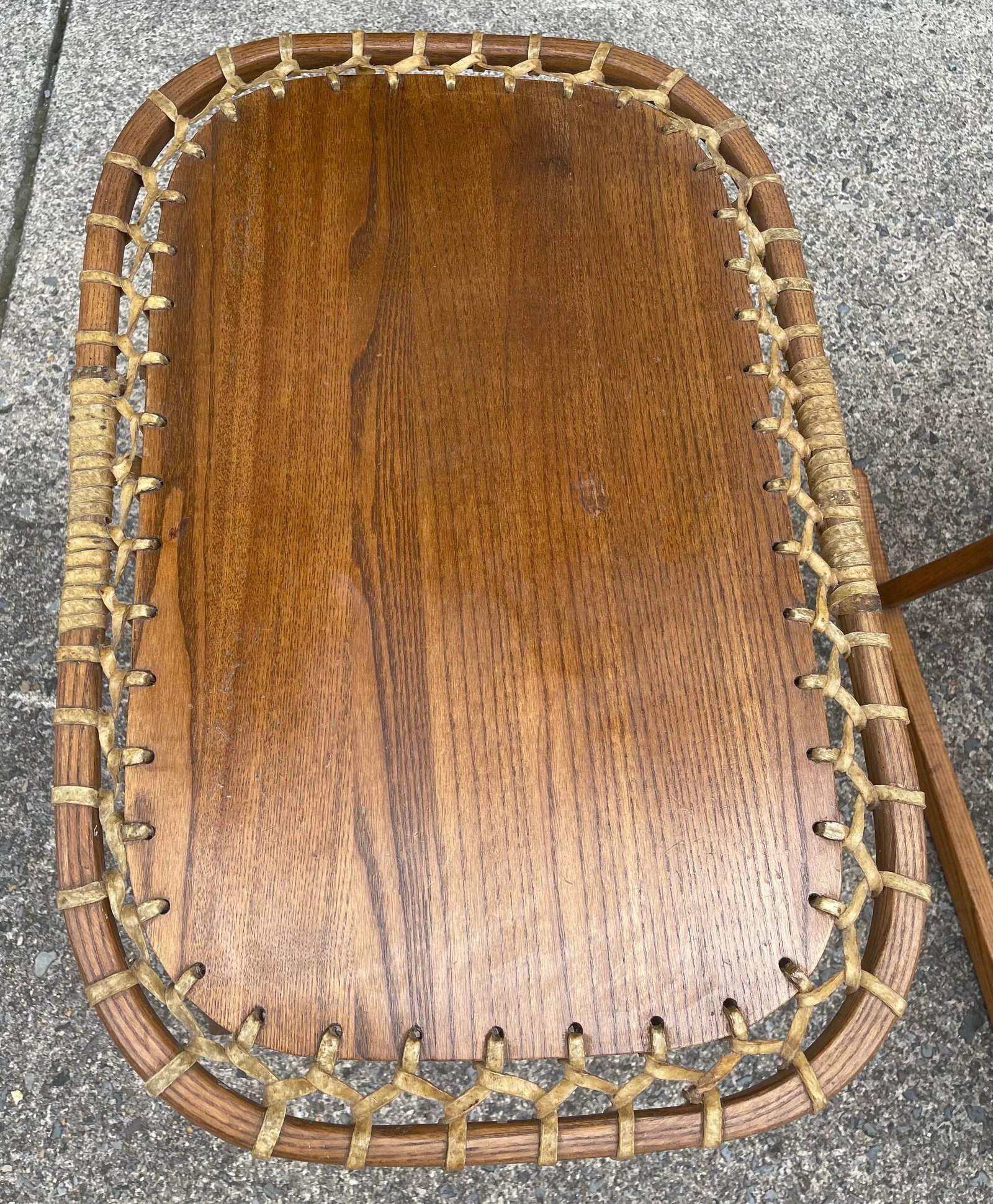 Mid 20th Century Vermont Tubbs Snowshoe Caned Double Rocker Bench Settee & Side Tables, 3 Pieces - 8