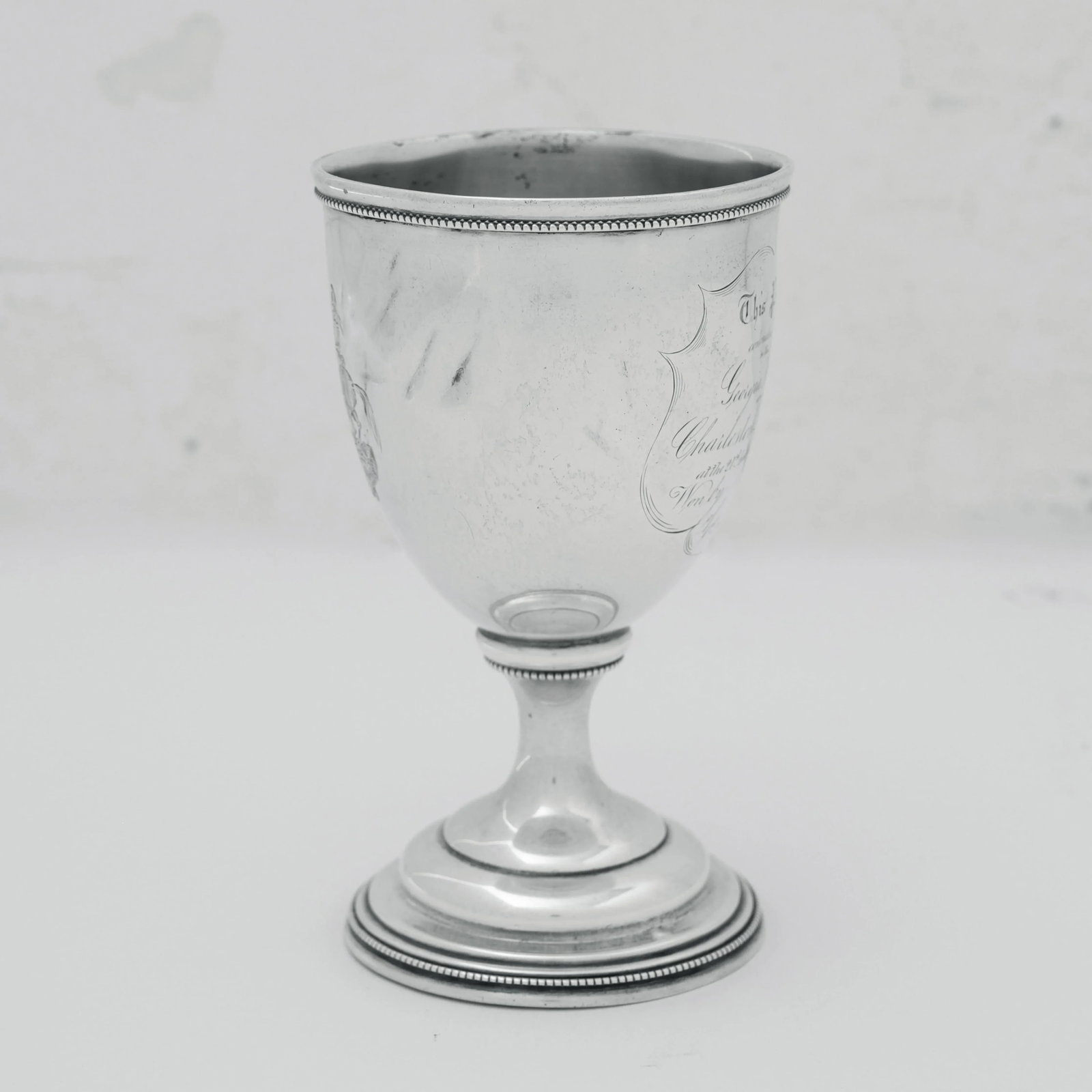 Historic Charleston Silver Goblet - Light Dragoons vs Georgia Hussars, 1856 - 9