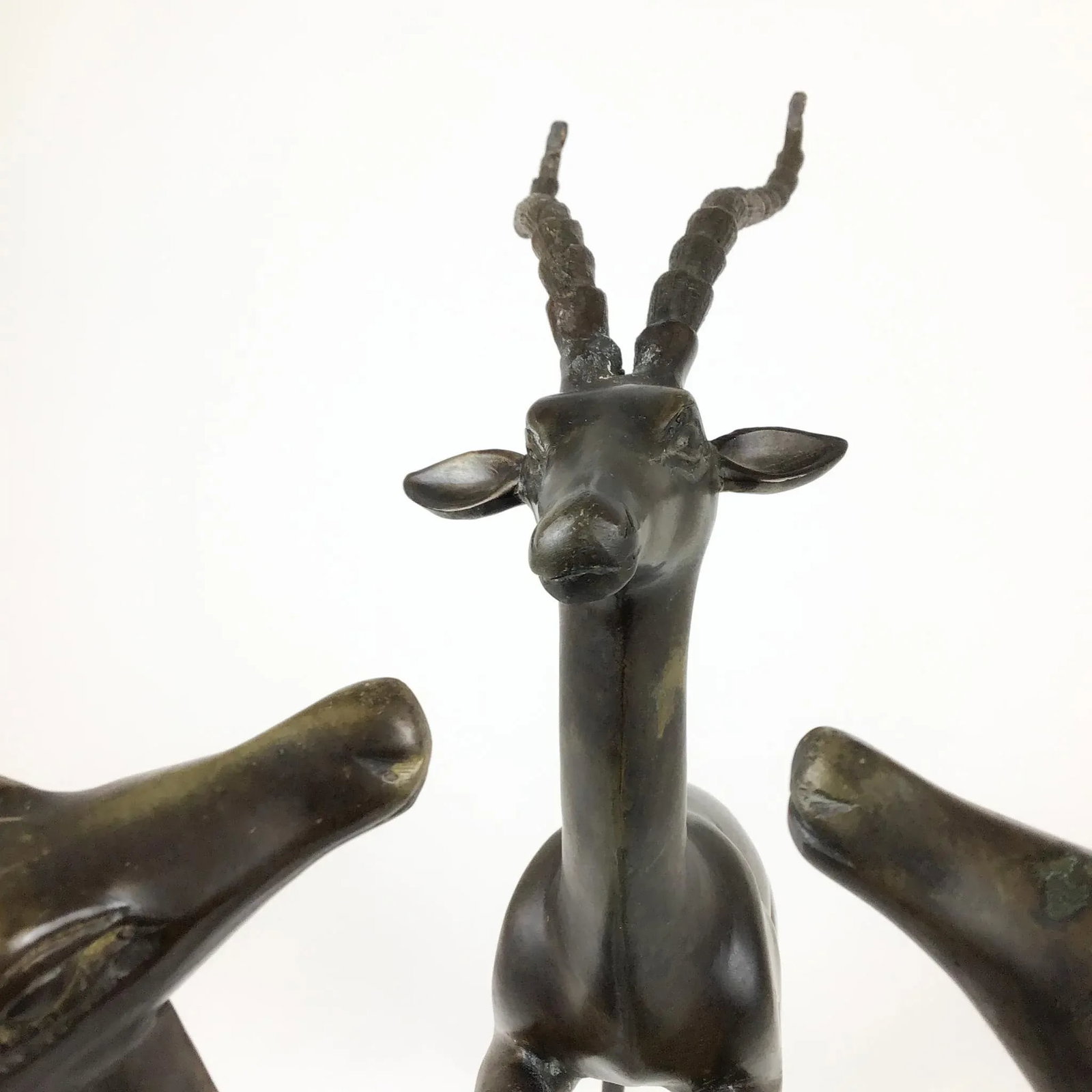 Vintage Bronze Deer Sculpture Coffee Table Base - 9