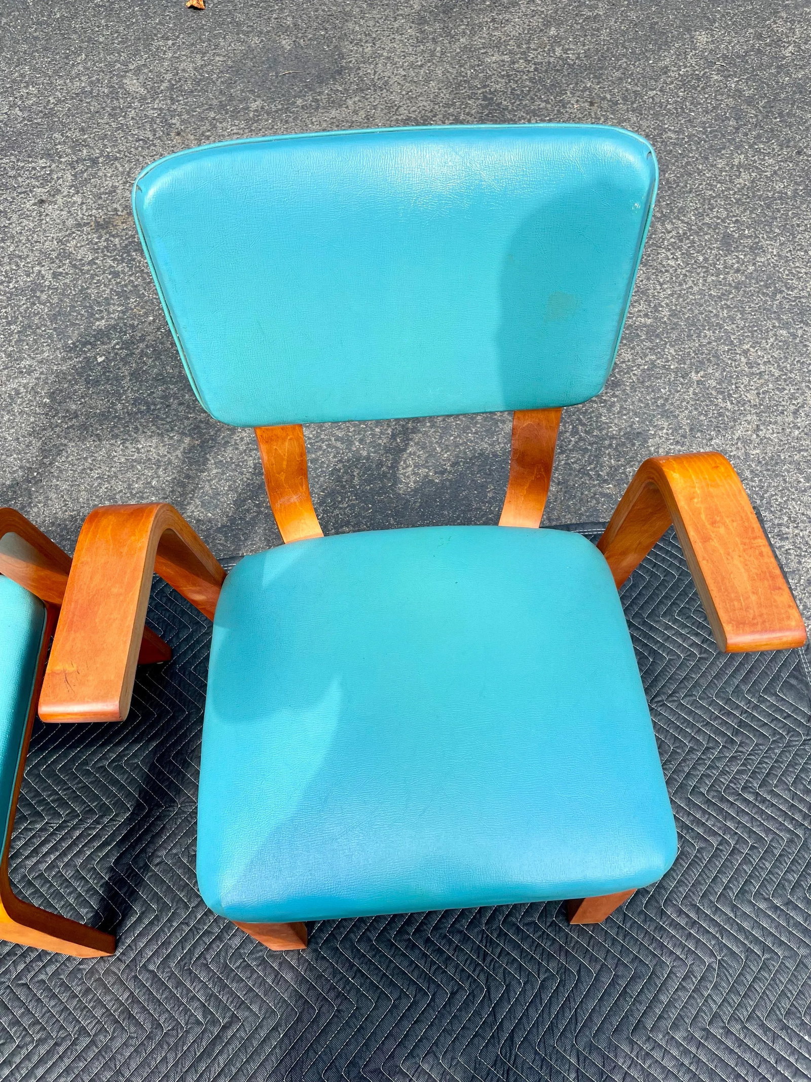 Thonet Mid Century Modern Bent Plywood Arm Chairs - Set of 4 - 7