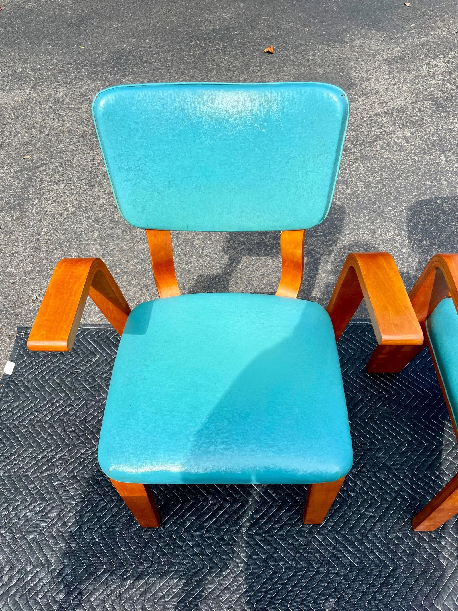 Thonet Mid Century Modern Bent Plywood Arm Chairs - Set of 4 - 8