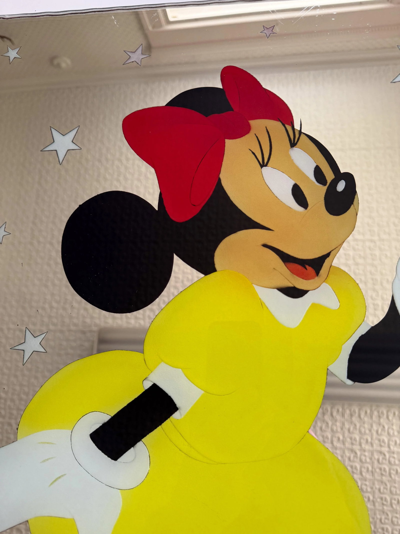 Custom Design Minnie Mouse and Mickey Mouse Carved Painted Ceiling or Window Panel - 7