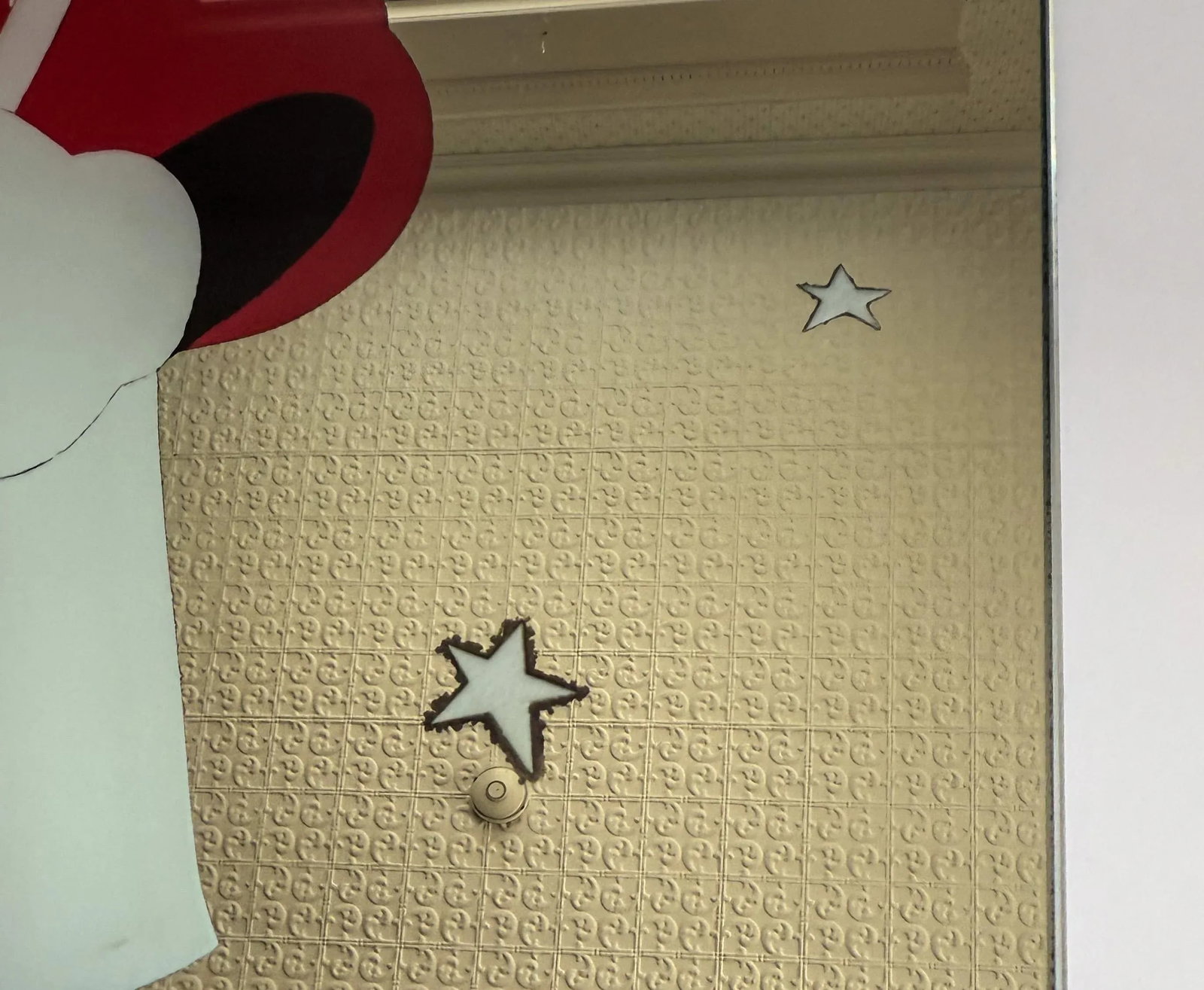 Custom Design Minnie Mouse and Mickey Mouse Carved Painted Ceiling or Window Panel - 9