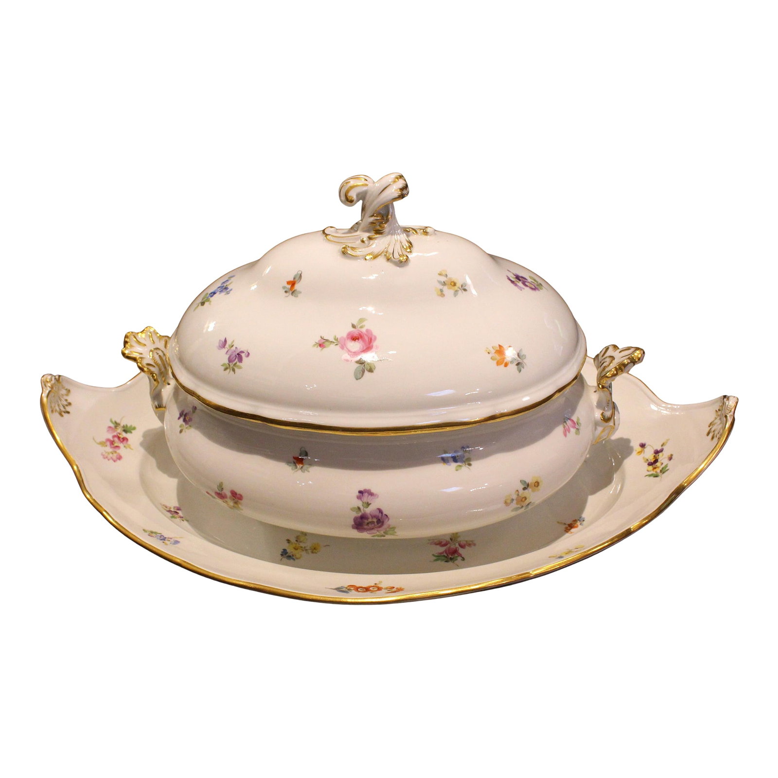 Grand Meissen Covered Soup Tureen & Undertray (1 of 10)