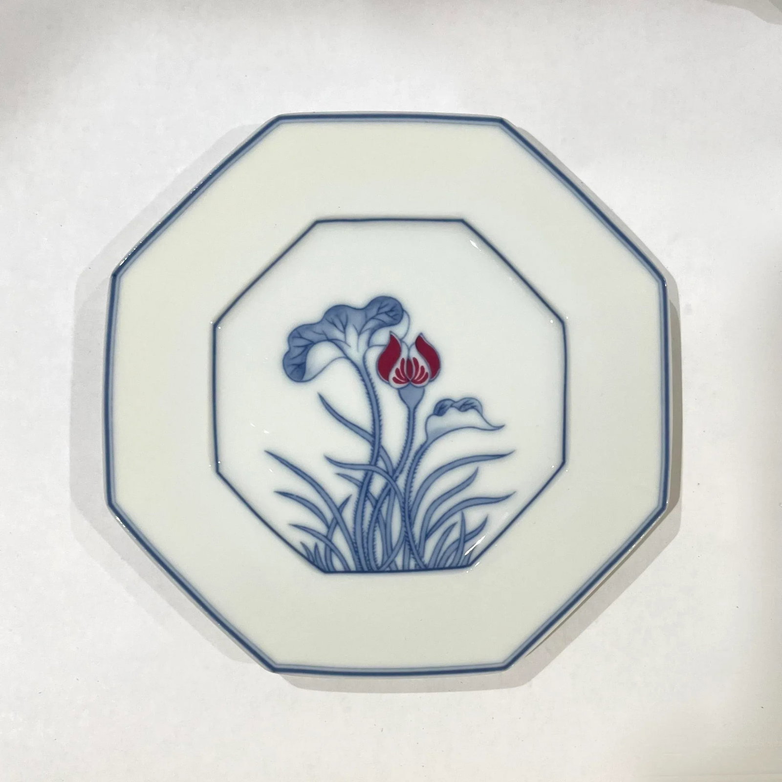 Rare - Fitz and Floyd Lotus Bleu 73 Piece Porcelain Dinnerware Service for 12 - Circa 1978 - 4