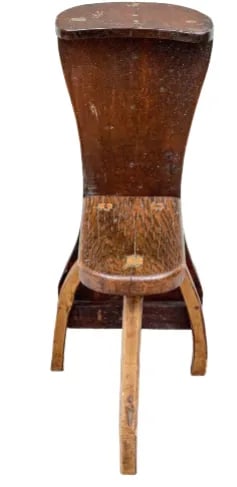 Early 20th Century One of a Kind Artisanal Primitive Hand-Carved Wood Chair - 3