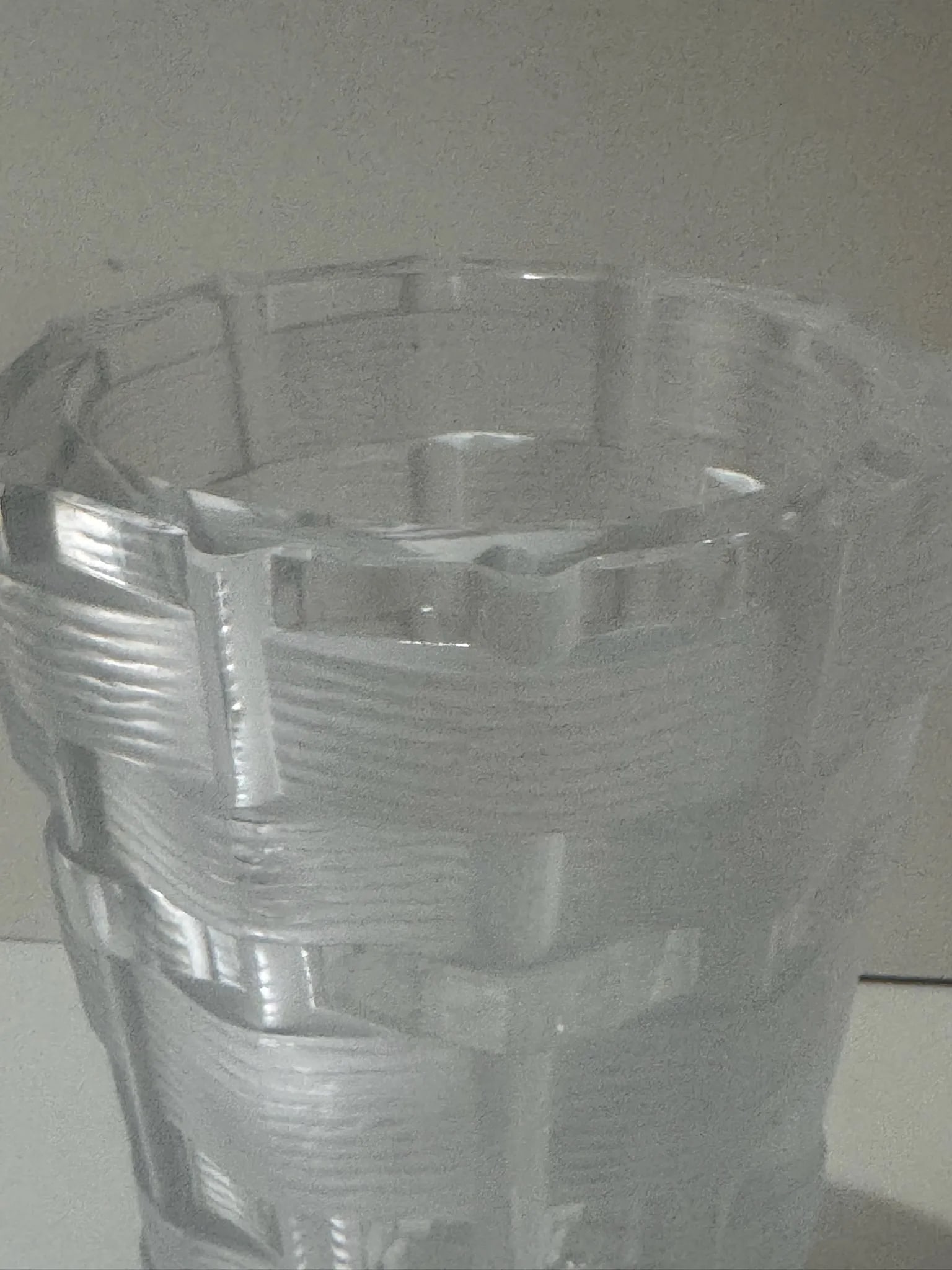 Lalique Osier Basket Weave Crystal Vase – 9.5" - 5
