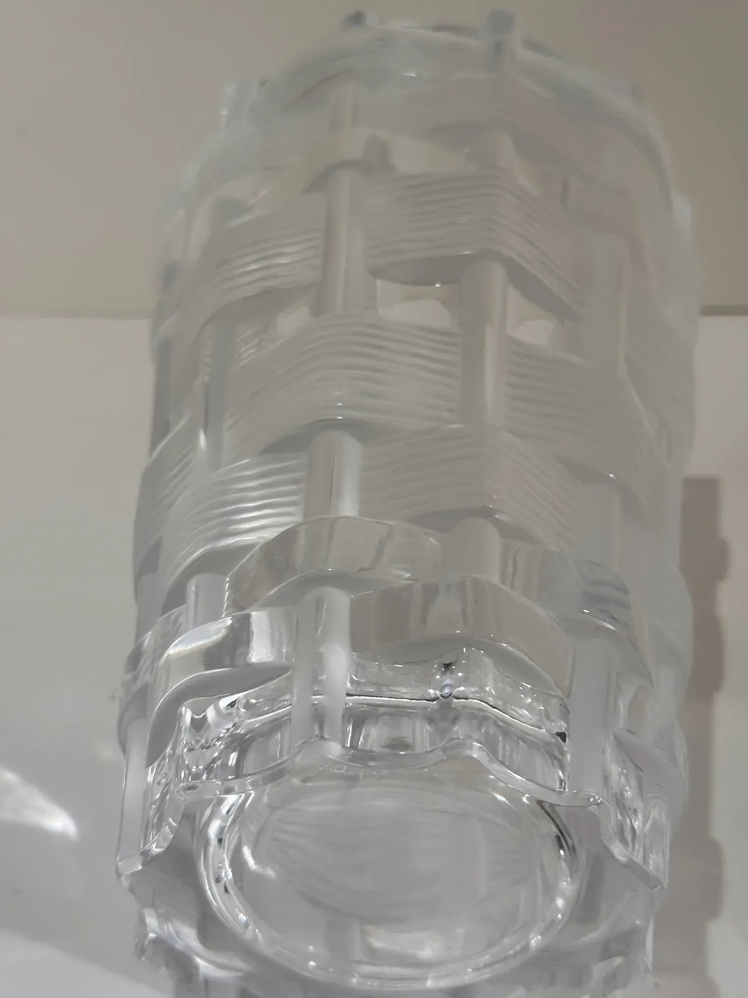 Lalique Osier Basket Weave Crystal Vase – 9.5" - 9