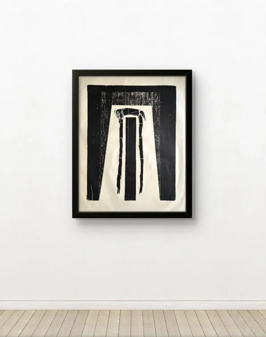 Barbara Beck 1970s Mid-Century Modern Woodblock on Paper, Limited Edition 8 of 20 - Unframed - 2