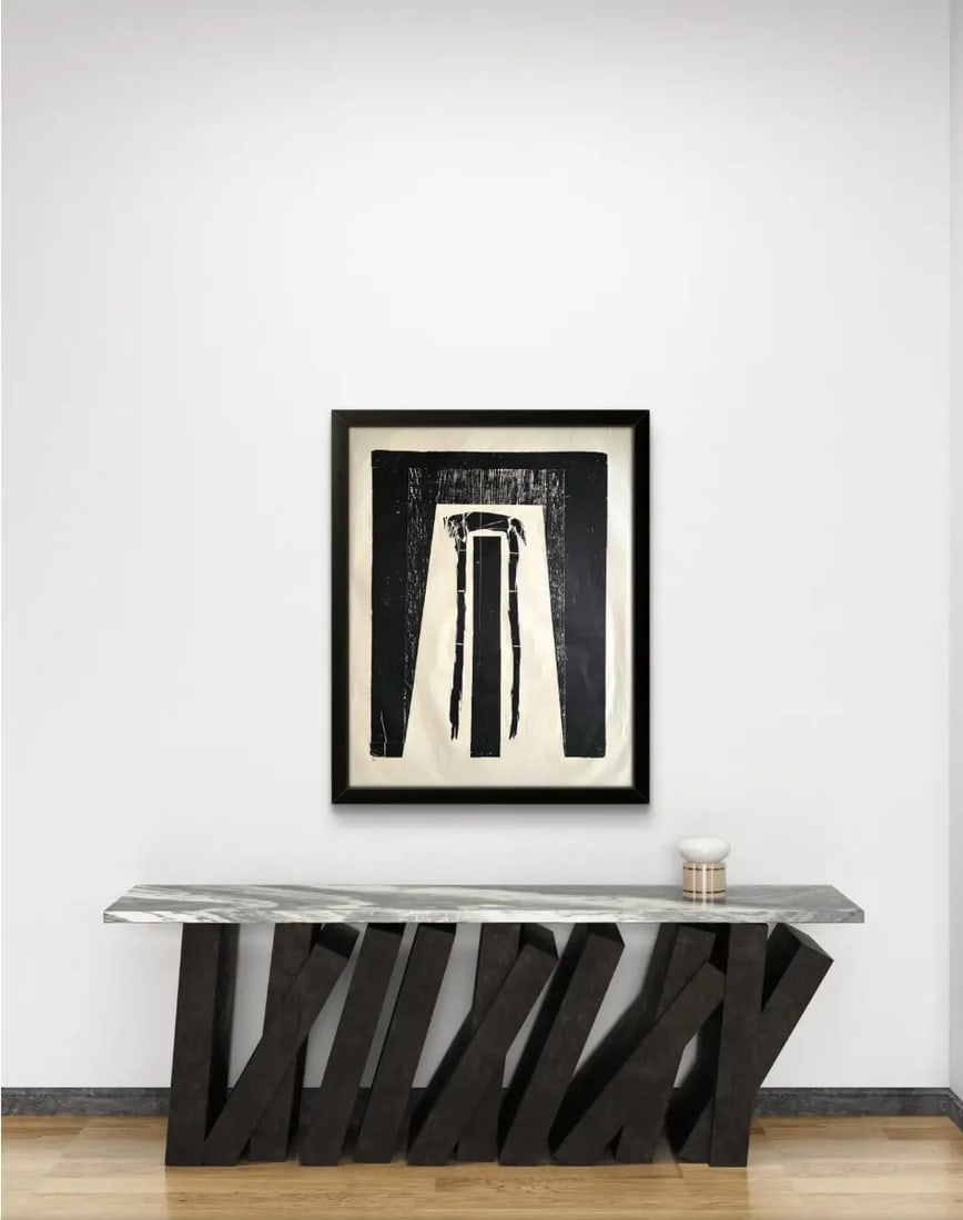 Barbara Beck 1970s Mid-Century Modern Woodblock on Paper, Limited Edition 8 of 20 - Unframed - 3