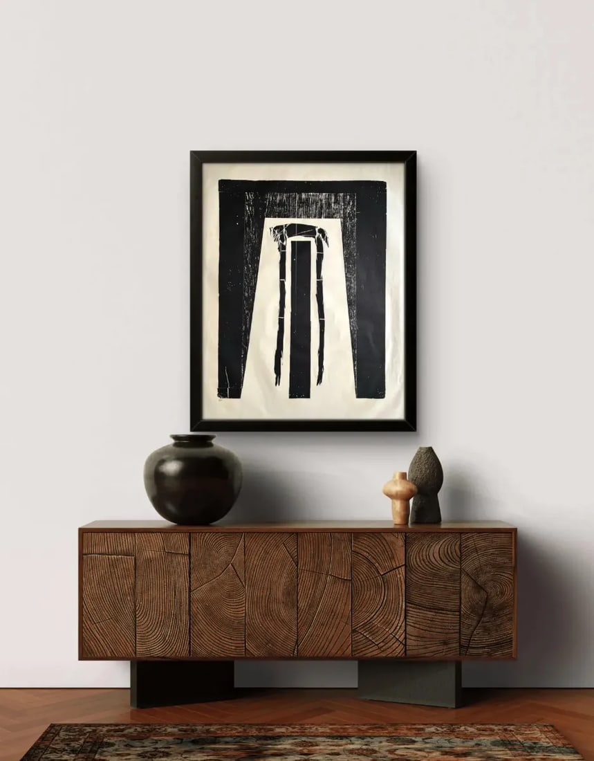 Barbara Beck 1970s Mid-Century Modern Woodblock on Paper, Limited Edition 8 of 20 - Unframed - 4