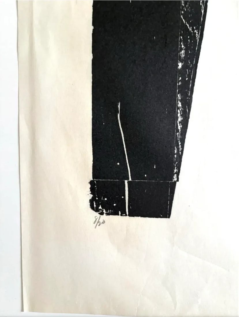 Barbara Beck 1970s Mid-Century Modern Woodblock on Paper, Limited Edition 8 of 20 - Unframed - 7
