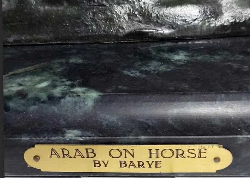 Arab Huntsman on Horse Bronze Sculpture by Antoine-Louis Barye - Signed - 6