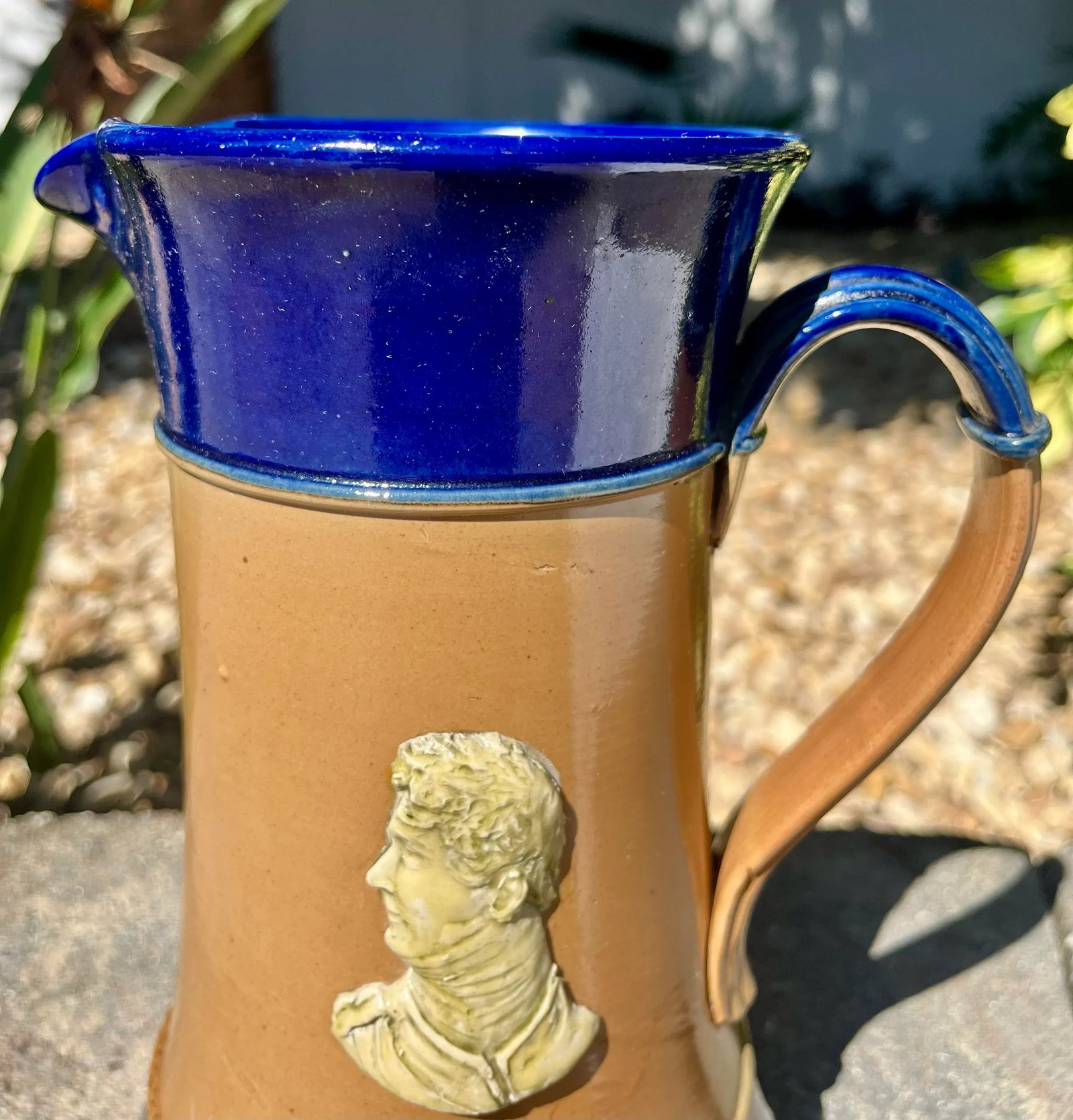 Antique Royal Doulton Stoneware Jug/Pitcher, King George IV John Doulton - 2