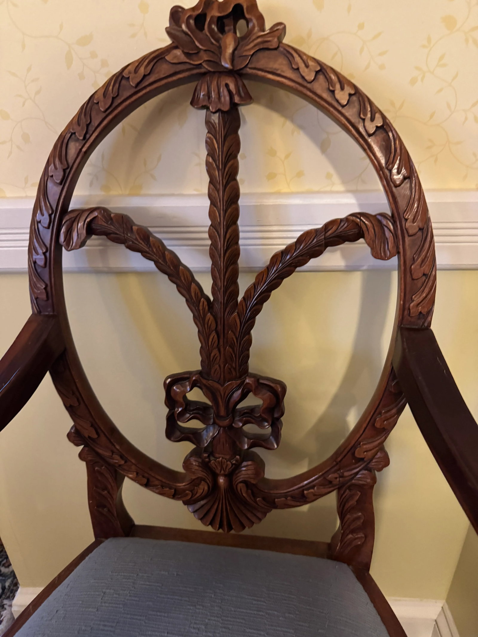 Antique English Mahogany Dining Table & 14 Chairs, Expands to Seat 14 - 13