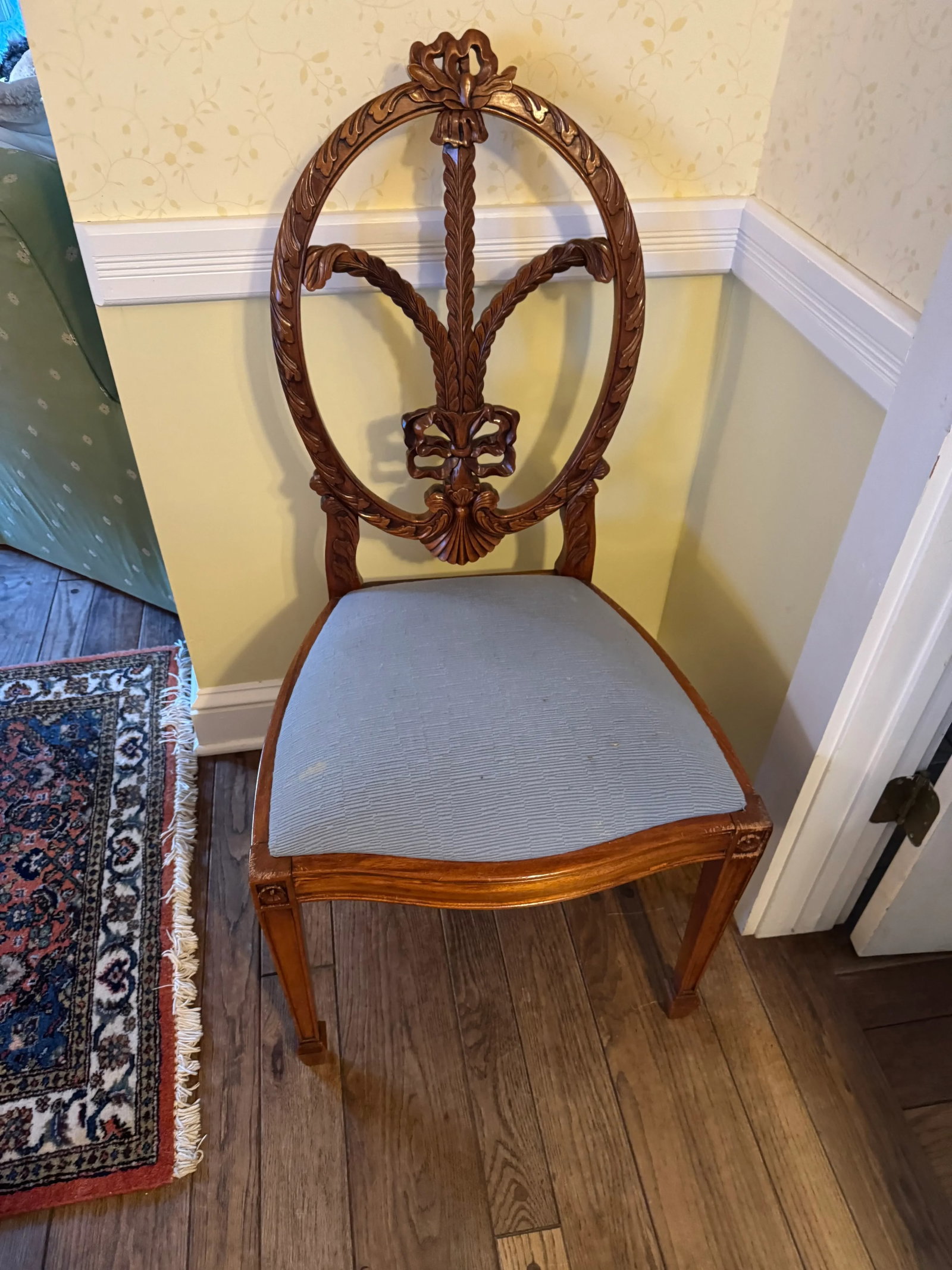 Antique English Mahogany Dining Table & 14 Chairs, Expands to Seat 14 - 5